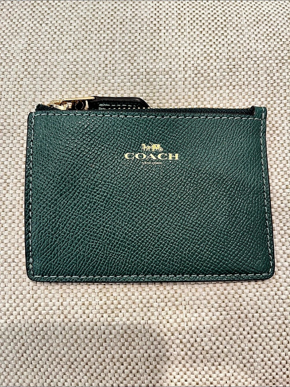 Coach Mini Skinny ID Case Green Key Card Holder